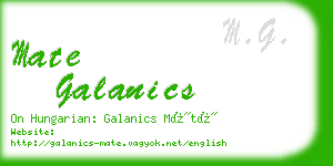 mate galanics business card